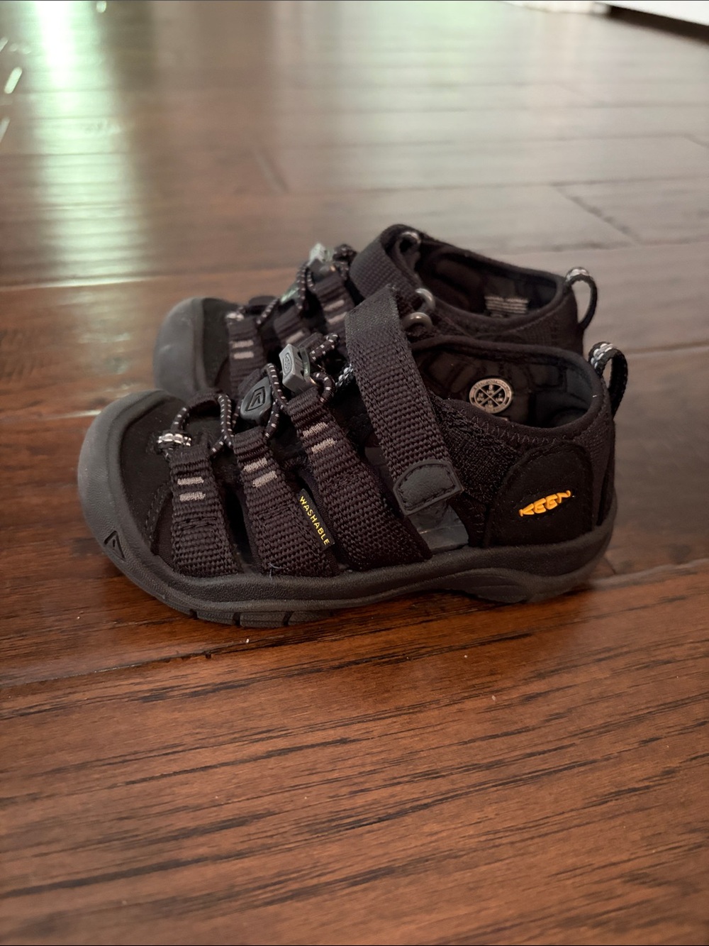 Keen Kids Black and Orange Closed-Toe Sandals